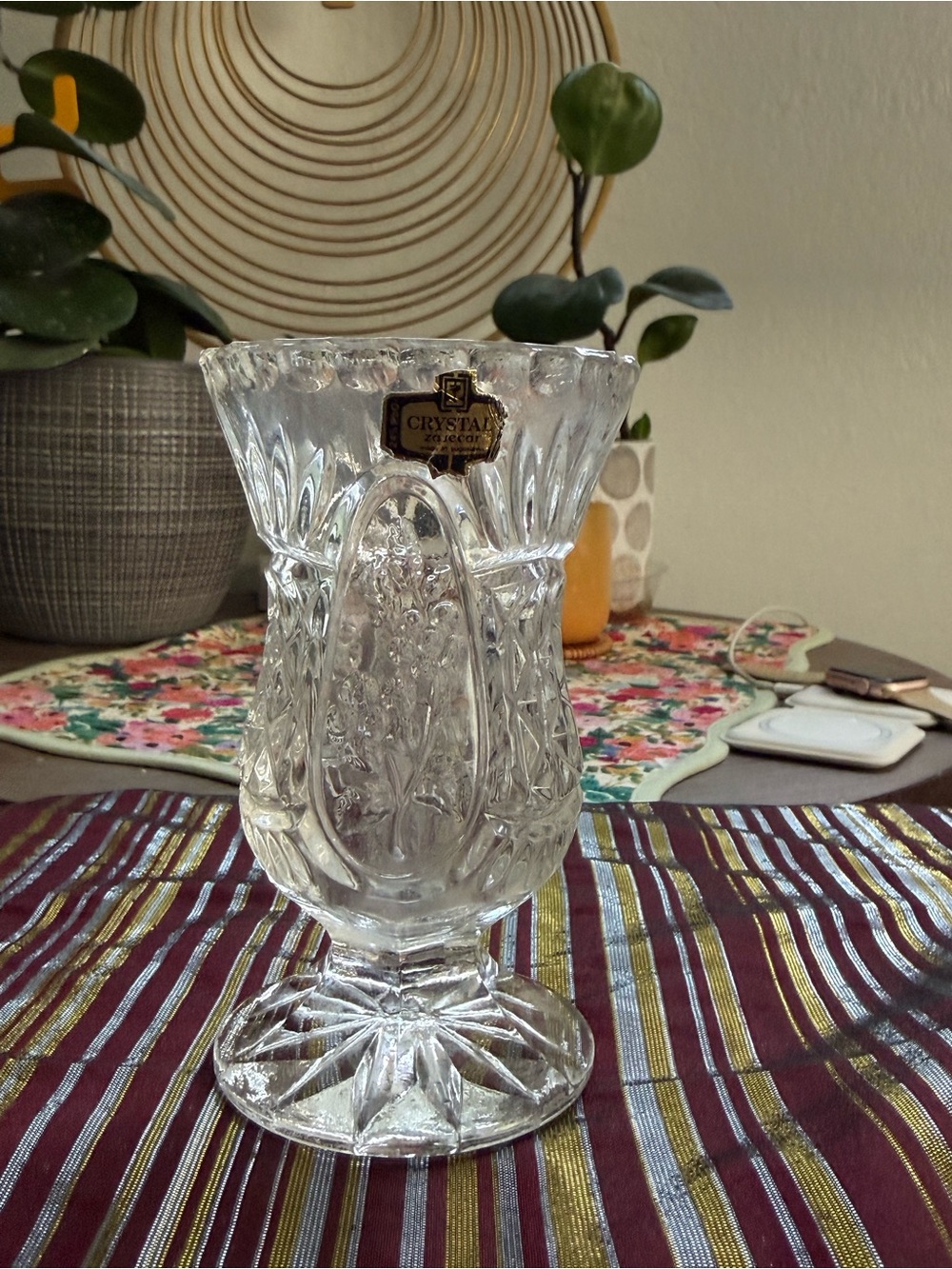 Vintage Kristal Zaječar Yugoslavia 24% Lead Crystal Bud Vase